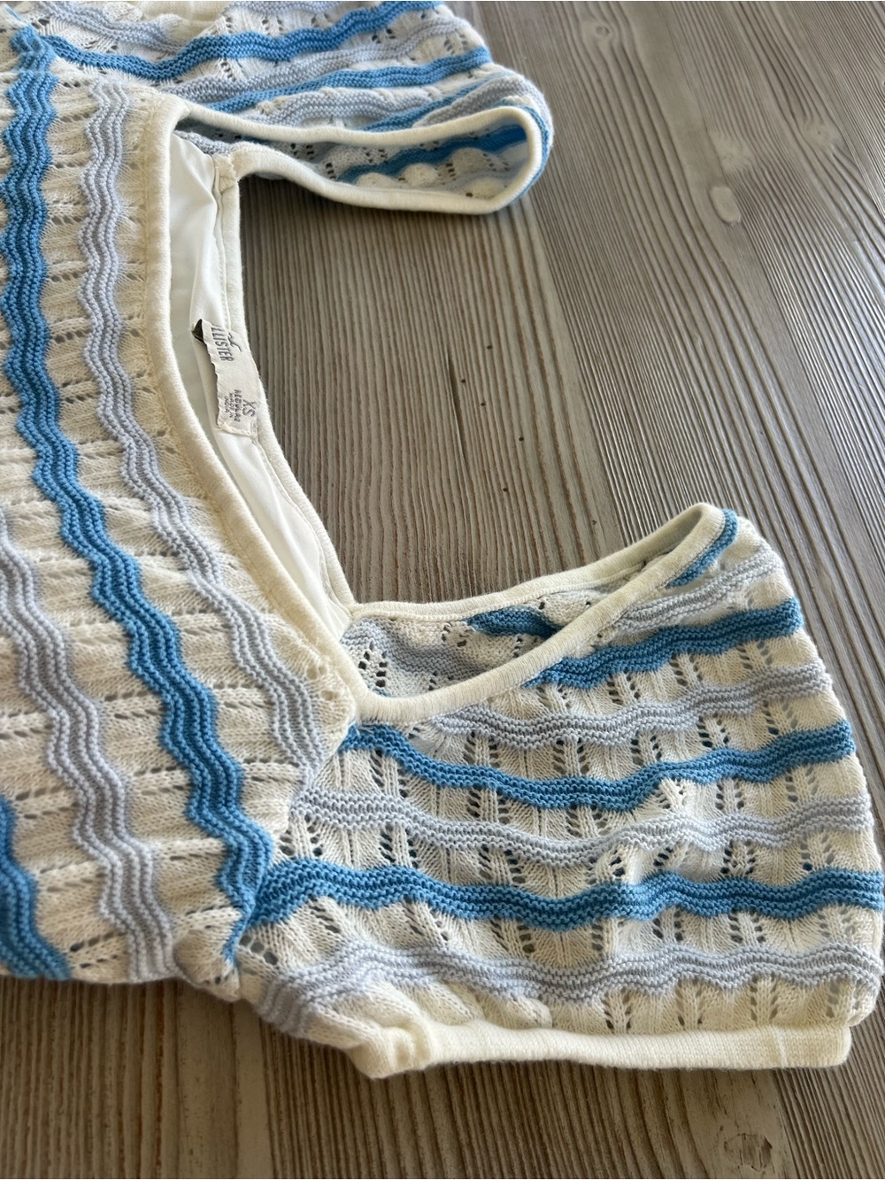 Hollister Blue and Cream Striped Knit Mini Dress - Picture 8 of 9